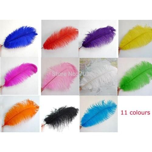 Plume decoration!100PCS/LOT Quality Natural OSTRICH FEATHERS 18-20inch/45-50CM Multicolor ,11 Colours available