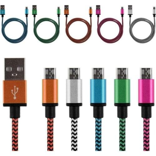 USB Data Charger Cable Braided Aluminum Micro USB Type C Data Sync Faster Charger Cable for Android Smart Phone