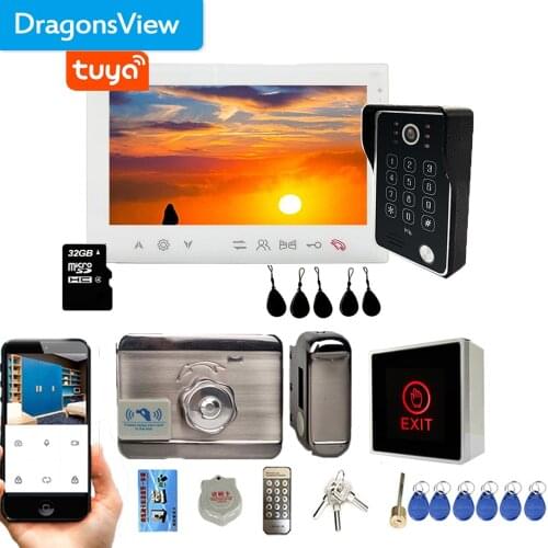 Dragonsview Tuya Wireless Video Door Phone Intercom with Electronic Lock 1080p Video Doorbell WIFI Smart Home RFID Password