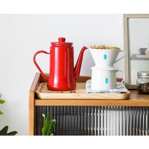 Japanese porcelain enamel small mouth hand coffee pot coffeemaker teapot cold water household thickening wine kettle kitchen