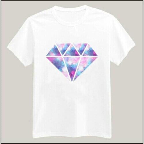 Women Tshirt galaxy diamond Print Casual Cotton Funny Shirt Top Tee Whtie Brand Hipster Plus Size Camiseta HH305-218