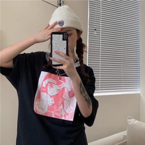 Summer Goth Sexy Female Tee Aesthetic Loose Women T-shirt Punk Dark Grunge Streetwear Ladies Top Gothic Tshirts Harajuku Clothes