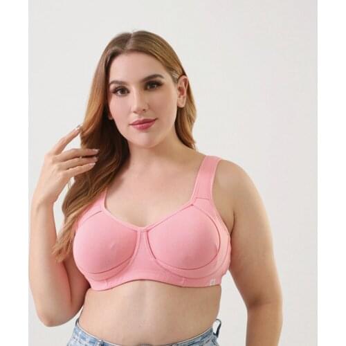 Cotton High Impact Support Underwire Plus Size Cotton Sport Bras For Women Super Size Underwear 100B 110F 115B 115D 120EF 120G