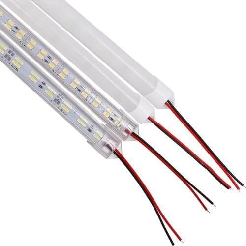 5PCS 12V LED Hard Strip LED Bar Light 50cm 5730 8520 7020 Double Rows Aluminium Rigid Light Tube with PC cover