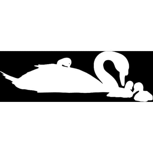 10.7*3.5cm Swan and Swanlings Family - Car Laptop Bumper Window Vinyl Decal Sticker Warm And Romantic Decor Decals