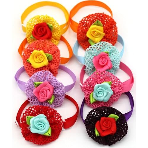 100pcs Cat Accessories Small Dog Puppy Bowtie Flower Pet Supplies Dog Collar Bow Tie Pet Dog Collar Decorations Products