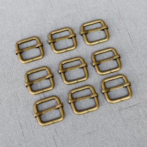 100 Pcs/Lot 20mm Bromze Metal Tri Glide Slide Adjusters For DIY Dog Collar Dog Leash Backpack Of Rectangle Loop Ring Accessories
