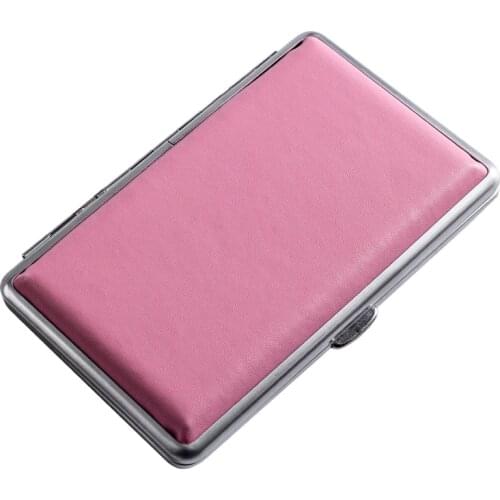 14 Pcs Cigarette Box Pink women PU Leather Smoking Cigarette Case Tobacco Holder Cigarette Box
