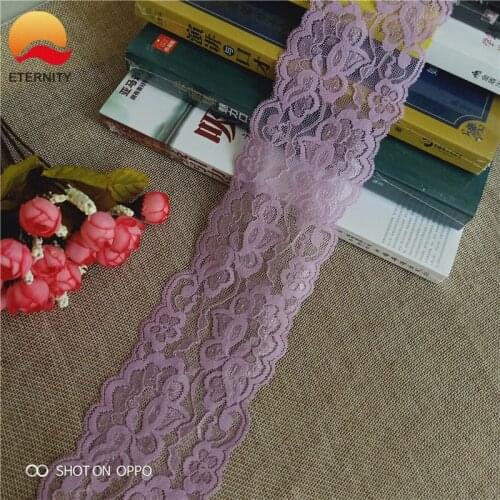 4-4 8.3CM S1960 Anti-Static Purple Pakistani Lace Underwear Fabric For Traditional African Clothing