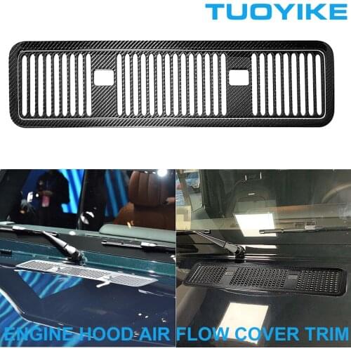 Car Styling Real Carbon Fiber Front Engine Hood Air Flow Vent Cover Trim Sticker For Mercedes BENZ W464 G63 G500 G550 2019-2020