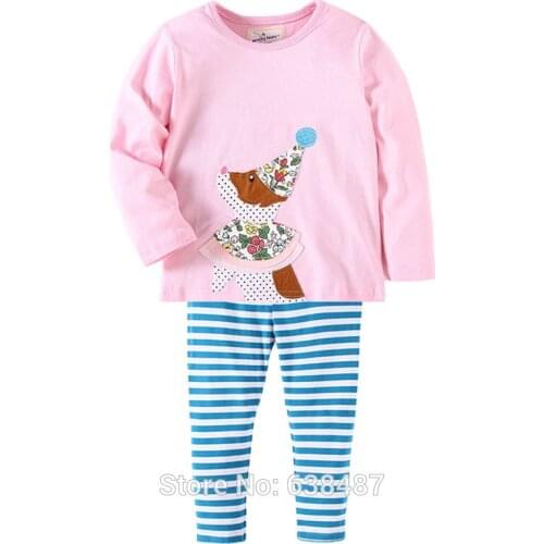 Infant Bebe Girls Outfit Brand 100% Cotton Baby Girl Clothes Sets Long Sleeve Kids t shirt Leggings Pants Children Clothing Suit