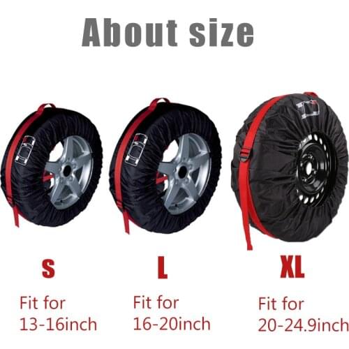 1pc/4pcs Car Spare Tyre Cover Garage Tire Case Auto Vehicle Automobile Tire Accessories Summer Winter Protector Tire Storage Bag