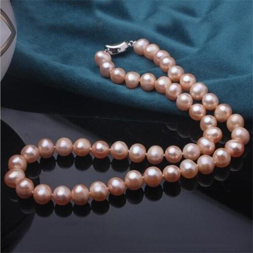 Pink White Pearl Natural Freshwater Pearl Necklace Jewelry Pearl Choker Necklaces For Women Gift Wholesale