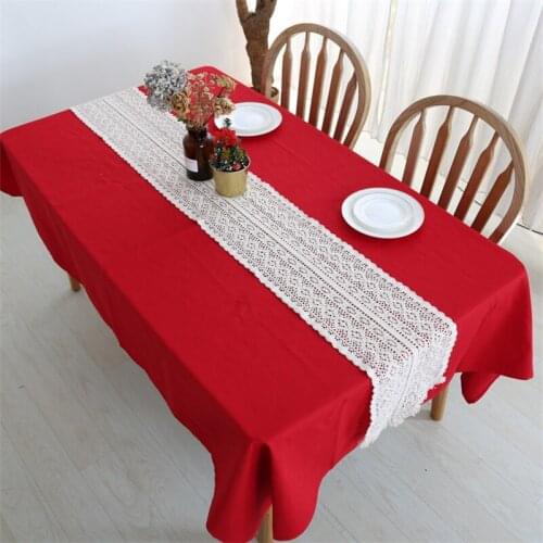 Decor Tablecloth Nordic Romance Table Cover Coffee Runners Crochet Hollow Lace Table Runner Tassels Beige 100% Cotton Wedding