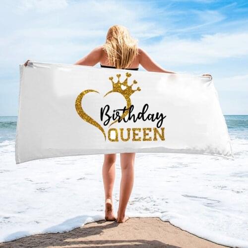 Birthday girl queen summer travel pool beach towel 16th 18th 21st 30th 40th 50th happy birthday party Decoration present gift