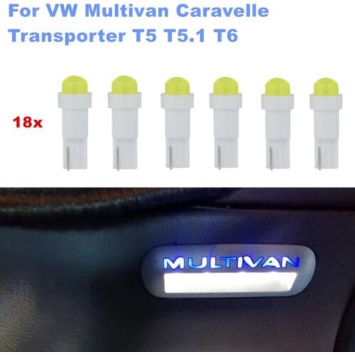 For VW Multivan Caravelle Transporter T5 T5.1 T6 18pcs/lot White Canbus Error Free Foot Step LED Bulb