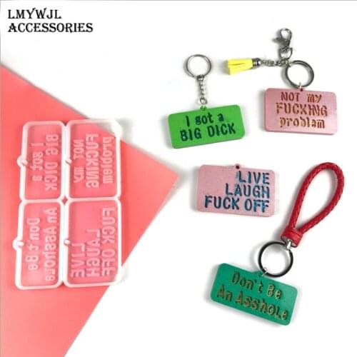 Epoxy Resin Uppercase Letter Card Keychain Mold Set DIY Mobile Phone Pendant Backpack Decoration Silicone Mold Resin Decoration
