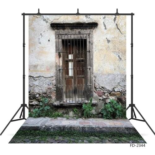 Old cement house iron gate haunted house horror photo background photo background