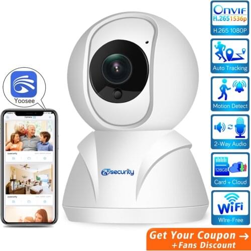 FHD 1536P Wifi IP Camera Auto Tracking Cloud SD Card Audio IR Night Vision Video Surveillance Wireless Home Security Camera CCTV