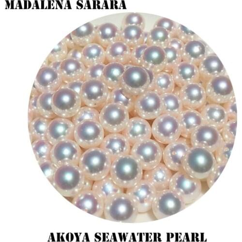 MADALENA SARARA AAA AKOYA PEARL SEAWATER STRONG BRIGHTNESS PEARL 8.0-8.5MM ROUND PEARL 100% QUALITY GUARANTEE