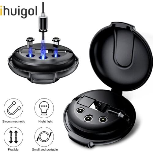 Ihuigol 3 In 1 Magnetic USB Fast Charging Cable For Apple iPhone X 7 6 Xs Max XR Samsung Lighting Type C Micro Charger Cord Line