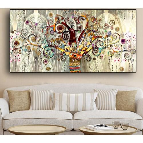 Tree of Life by Gustav Klimt Landscape Wall Art Canvas Scandinavian Posters and Prints Modern Wall Art Picture for Living Room