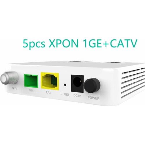 New Original 5pcs XPON 1GE+CATV ONU ONT Dual Band Ont ONU Gpon Fiber modem network router English version without power FTTH
