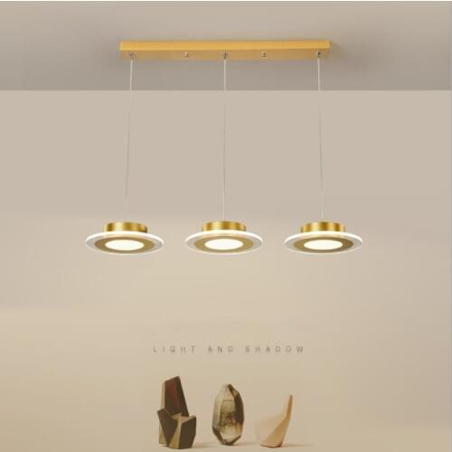 New style dining room chandelier led luxury fashion three head dining table rectangular dining Lamp bar Fixtures