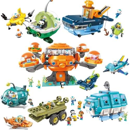 Octonauts Building Block Octopod Gup Submarine Boat Oct-Pod with GUP-C GUP-E GUP-D GUP-K GUP-I Brick set for Children Gift