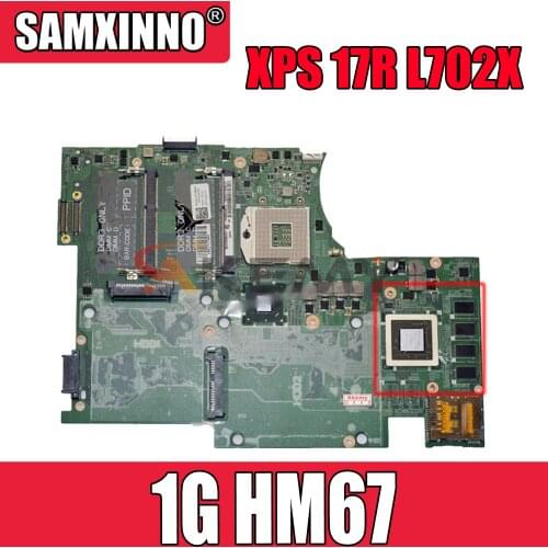 Original Laptop motherboard For DELL XPS 17R L702X 2D Mainboard CN-0JJVYM 0JJVYM DAGM7MB1AE1 N12E-GE2-B-A1 1G HM67