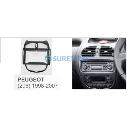 9 inch Car Fascia Radio Panel for 1998-2010 PEUGEOT 206 Dash Kit Install Facia Console Bezel Adapter 9inch Plate Trim Cover