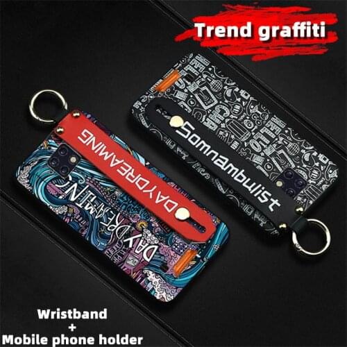Anti-dust Shockproof Phone Case For Oukitel WP6 Soft Case Original Graffiti Wrist Strap Anti-knock