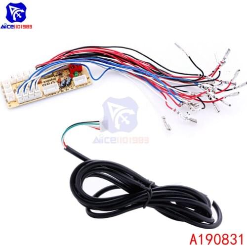 Diymore Zero Delay Arcade USB Encoder PC to Joystick Push Buttons Wired Cables For MAME Fight Stick Control Module Board