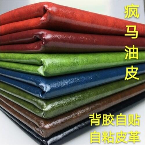 137cmx50cm Back Adhesive Self-adhesive Pu Crazy Horse Oil Wax Leather Sofa Repair Refurbishment Home Furnishing Interior Leather
