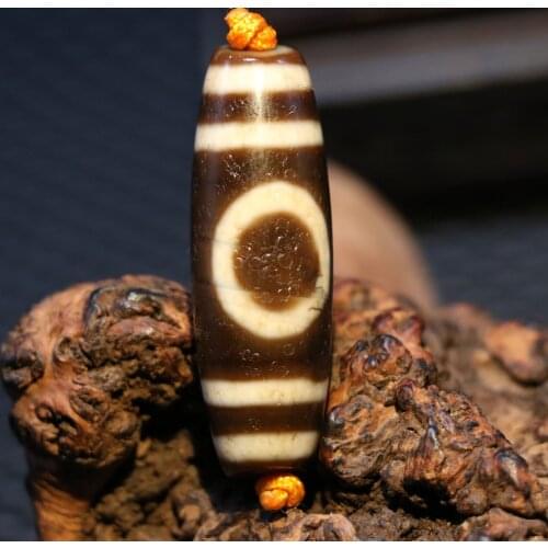 Magic Power LKbrother Energy Tibetan Old Agate 1 Eye Mountain Vein dZi Bead Amulet Totem Fit For Making Bracelet UPS1229