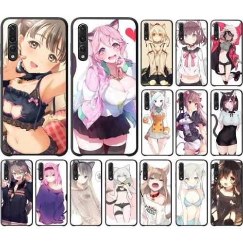 YNDFCNB Sexy anime kawaii Girl Cat Phone Case For Huawei P9 P10 P20 P30 P40 Lite P20Pro P30Pro P40Pro Psmart