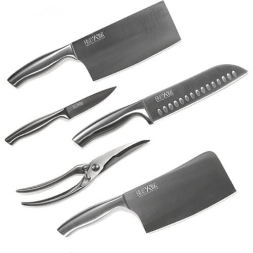 Youpin Huohou Steel Knife 6pcs Set Extreme Long-lasting Sharp German Din Molybdenum Vanadium Stainless Steel Kitchen Knife