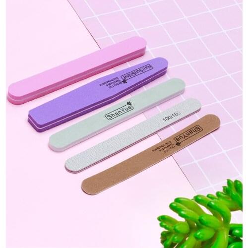 1Bag*5pcs Nail File 5-Design (150/150;100/180...) 2-Sides File Butter Block Purple/Pink...UV Gel Polisher Tools Nail Files x1Bag