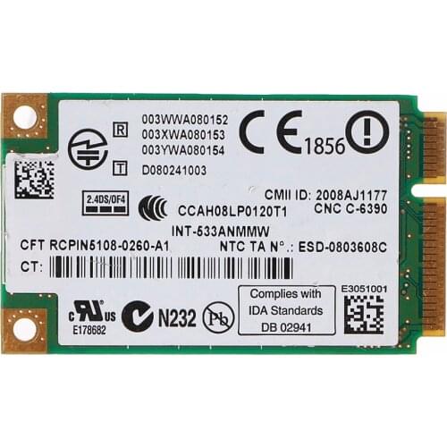 2.4 GHz & 5.0 GHz 5300 533AN_MMW Wireless WLAN WiFi Mini PCIe Card 802.11n+ 450Mbps Device Module WiFi Link Card C26