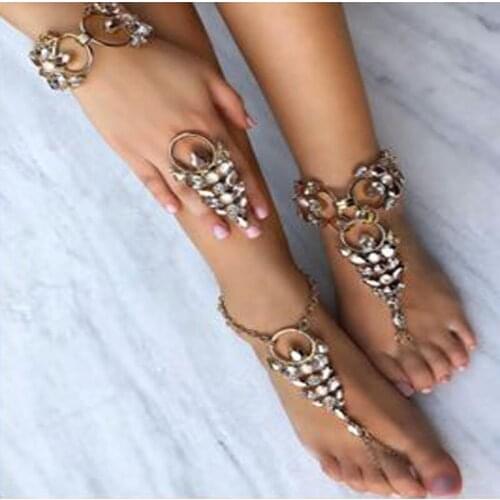 2017 New Fashion Jewelry Brand Hot Sale Bohemian Crystal Bracelets Anklets Link Chain Multicolored Boho Bracelets