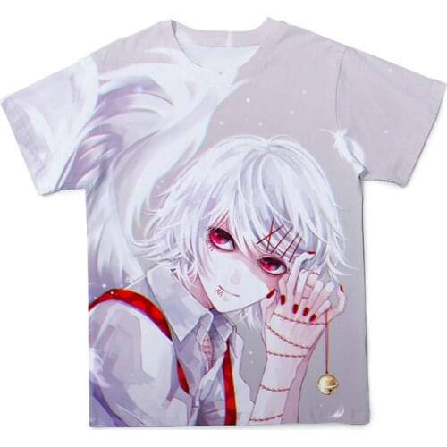 2021 Latest Mens Summer 3D Leisure Animation Tokyo Ghoul Digital Print Horror Crew Neck Harajuku Short Sleeve T-Shirt 130-6xl