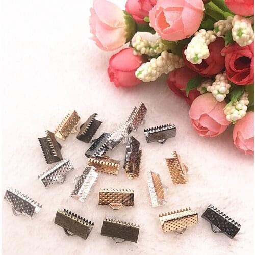 50-100pcs Mixed color Crimp End beads leather cord clasps End Caps For Jewelry Making Cords Connectors DIY Jewelry Findings