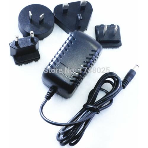 Ac dc transformer adaptor 12v 800ma 0.8a 10W Interchangeable detachable wall plug type 12 volt with UK US AU EU Plugs