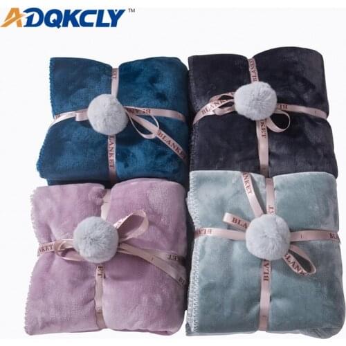 ADQKCLY Wearable Flannel Blanket Softness Solid Portable with Pocket throw Blanket Towel for Bed Sheet Car Airplane