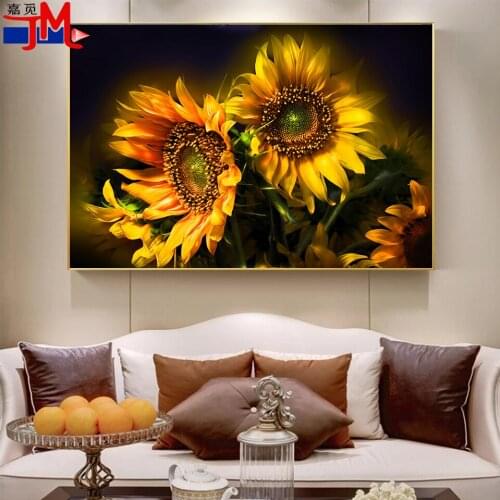 Diamond Painting Beads Scenic Diamond Mosaic Flower Diamond Embroidery Sale Sunflower Full Round Drill Diamond Rhinestone Decor