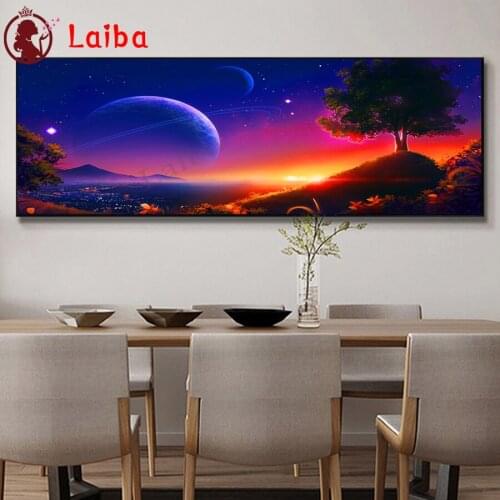 Full drill diy diamond Painting fantasy Starry sky, planet Resin round diamond Embroidery decoration 5D hand Diamond Painting