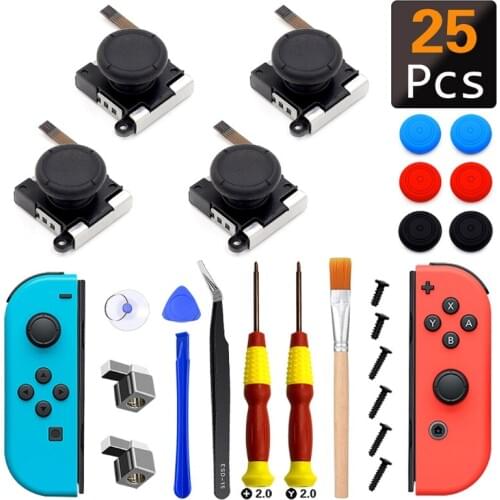 Joystick Analog Stick Parts for Nintend Switch Lite Controller Repair Kit Thumb Buckles Screwdriver Thumbstick Grip Tools