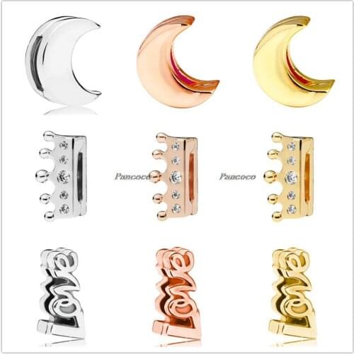 Authentic 925 Sterling Silver Baeds Rose Reflexions Love Letter Clip Stopper Charm Fit Pandora Women Bracelet & Necklace Jewelry