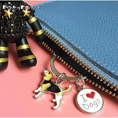 Keychain Cute Keychain Mini Pet Dog Keychains Corgi Keyring DIY Metal Keychains Boyfriend Gift Bulldog Dachshund Bag Charms