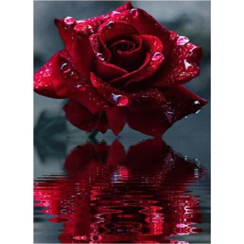 Flower Diamond Painting Diamond Embroidery Rose Water Colorful Mosaic Picture Rhinestone